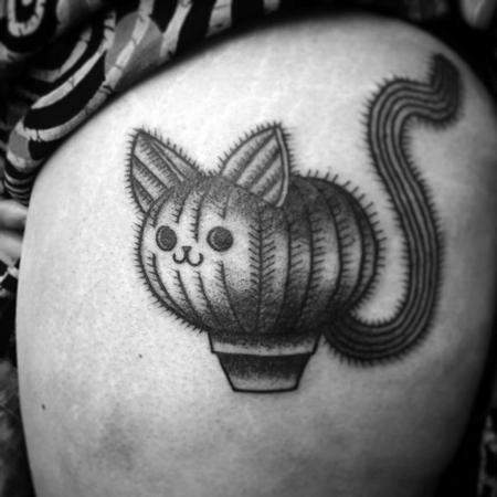 Tattoos - cactus cat - 128688